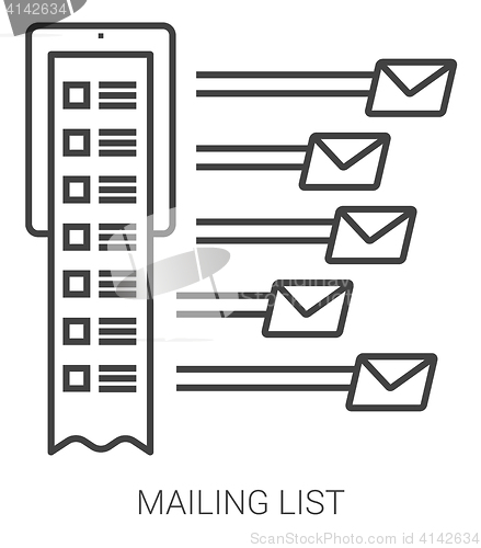 Image of Mailing list line infographic.
