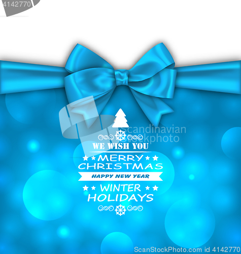 Image of Christmas Invitation with Bow Ribbon