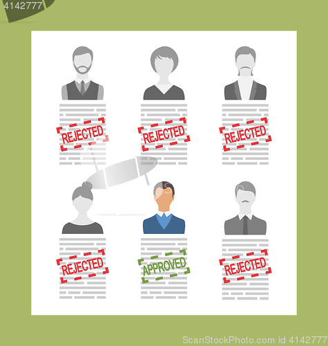 Image of Human Resource and Resume, Flat Simple Icons