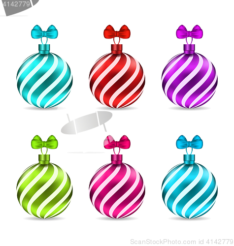 Image of  Set Christmas Colorful Glassy Balls