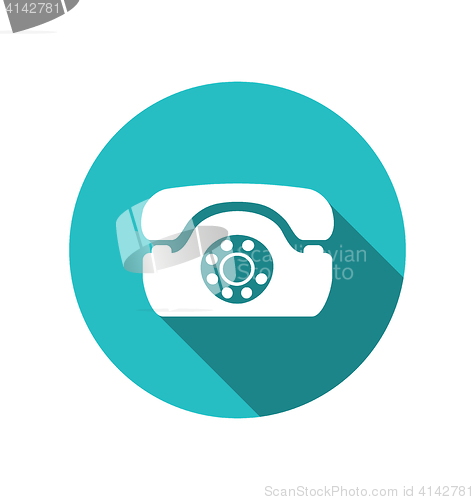 Image of Web icon of retro telephone, trendy flat minimal style