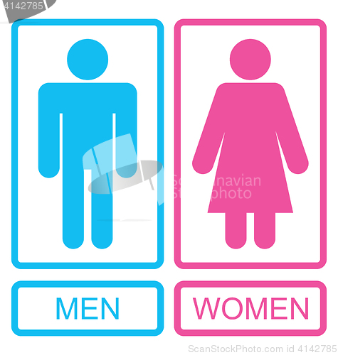 Image of Male and Female Icons, Men and Women Signs