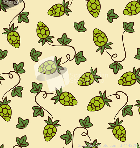 Image of Seamless Pattern Hops Plans for Beer