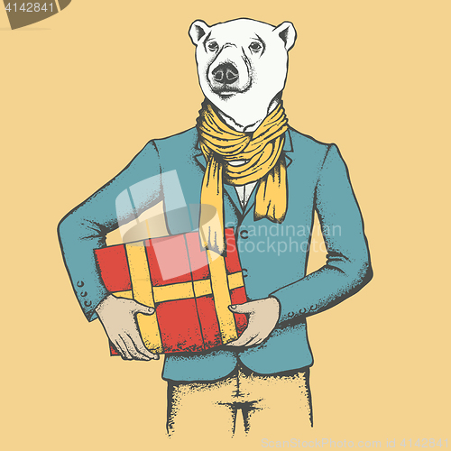 Image of White polar bear vector illustration