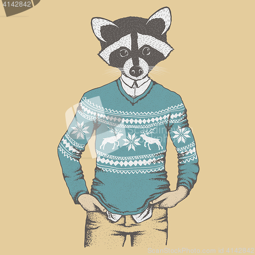 Image of Raccoon vector illustration