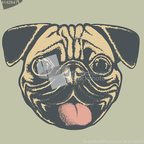 Image of Pug dog vector illustration