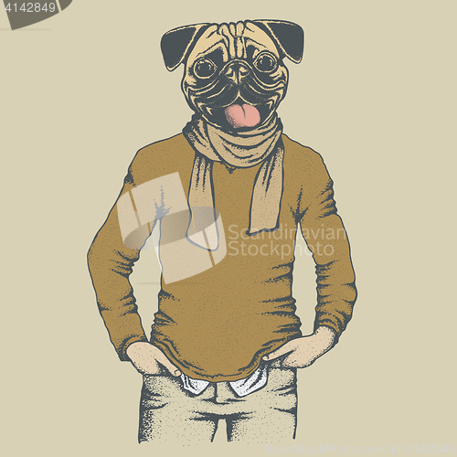 Image of Pug dog vector illustration