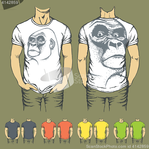 Image of Vector t-shirts templates with prints of animals