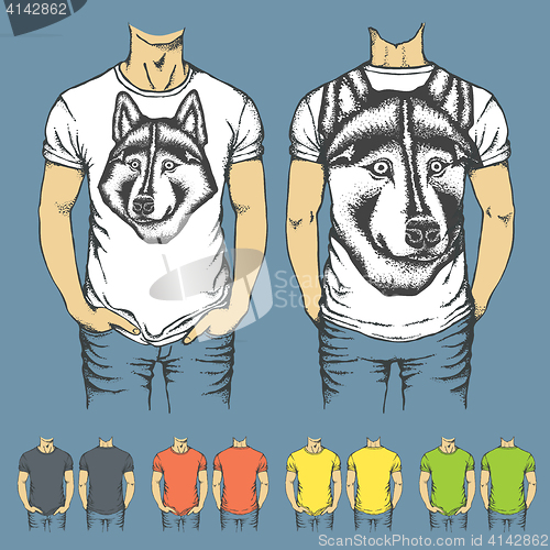 Image of Vector t-shirts templates with prints of animals