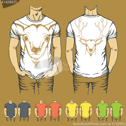 Image of Vector t-shirts templates with prints of animals