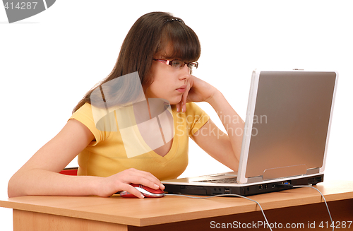 Image of Girl with Computer