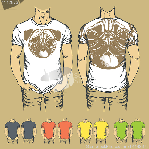 Image of Vector t-shirts templates with prints of animals