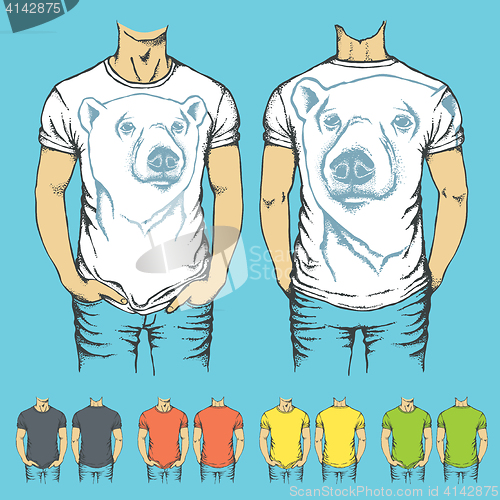 Image of Vector t-shirts templates with prints of animals