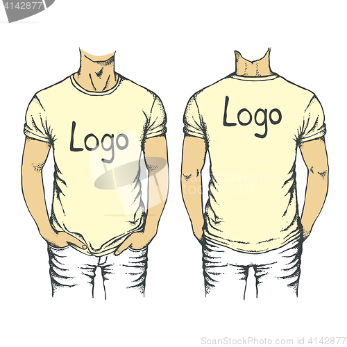 Image of Vector white t-shirt template