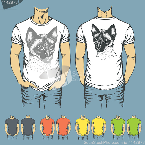 Image of Vector t-shirts templates with prints of animals