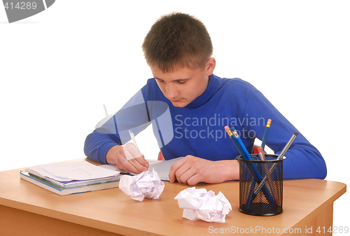 Image of Boy Doing Homework
