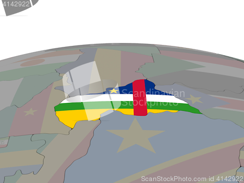 Image of Central Africa with flag