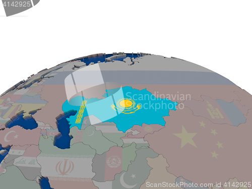 Image of Kazakhstan with flag