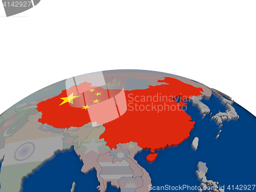 Image of China with flag