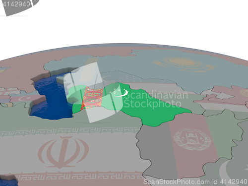 Image of Turkmenistan with flag