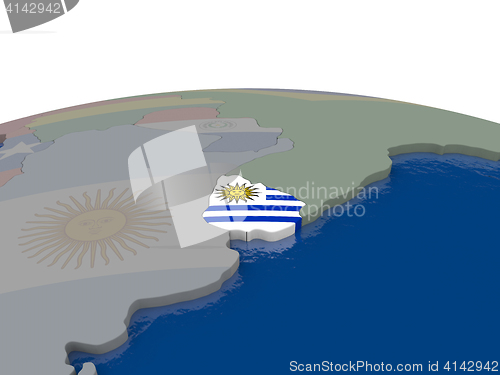 Image of Uruguay with flag