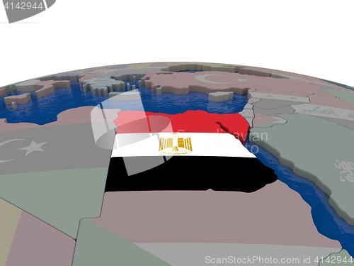 Image of Egypt with flag