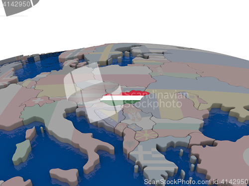 Image of Hungary with flag