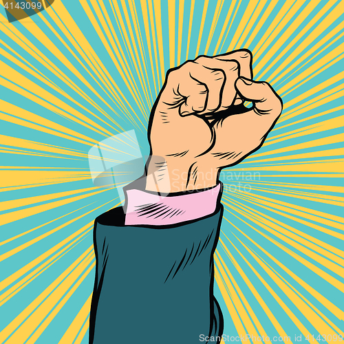 Image of Pop art fist up, a symbol of protest