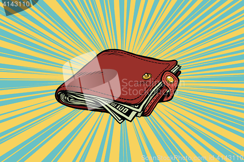 Image of Leather wallet with cash