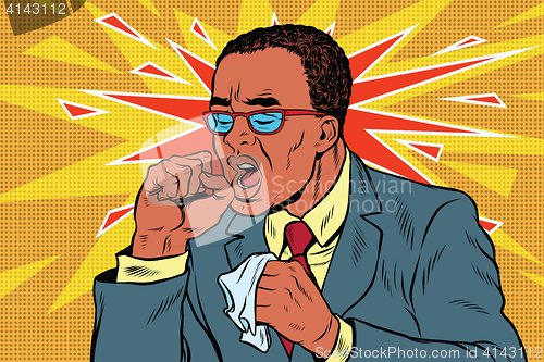 Image of Sick man coughing