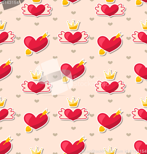 Image of Seamless Pattern with Hearts for Valentines Day