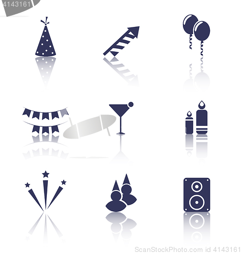 Image of Party Icons of Holiday and Birthday Objects