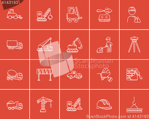 Image of Construction sketch icon set.