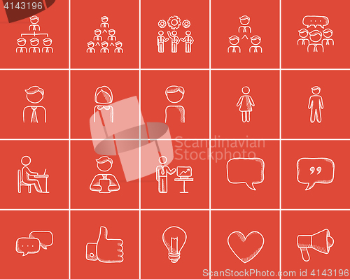 Image of Business sketch icon set.