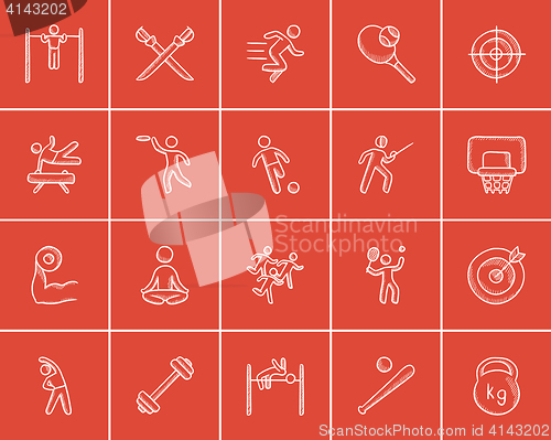 Image of Sport sketch icon set.