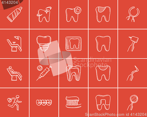 Image of Medicine sketch icon set.