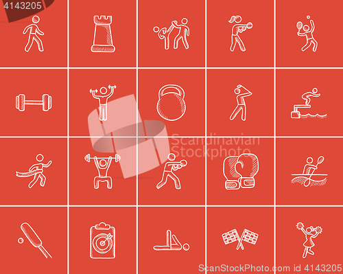 Image of Sport sketch icon set.