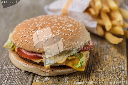 Image of Hamburger And Rosted Potatoe