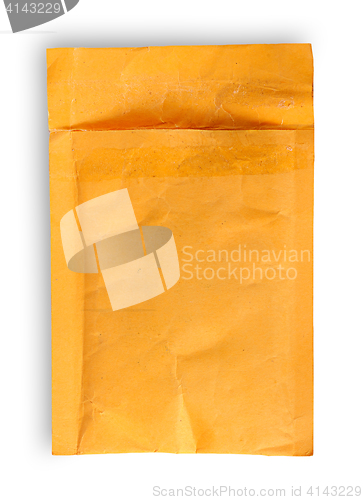 Image of Open used yellow envelope top view