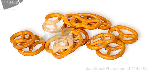 Image of Pile crunchy pretzels with salt