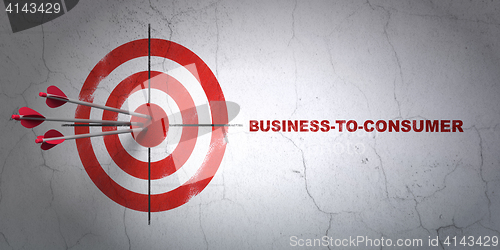 Image of Finance concept: target and Business-to-consumer on wall background