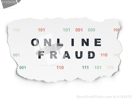 Image of Protection concept: Online Fraud on Torn Paper background