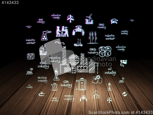 Image of Manufacuring concept: Oil And Gas Indusry in grunge dark room