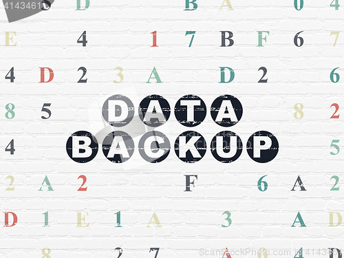Image of Information concept: Data Backup on wall background