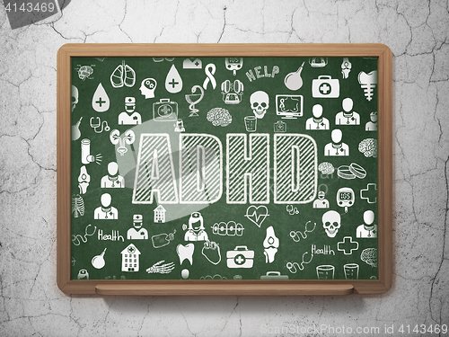 Image of Healthcare concept: ADHD on School board background