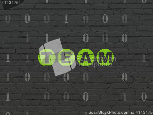 Image of Finance concept: Team on wall background