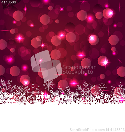 Image of Christmas glowing background with snowflakes