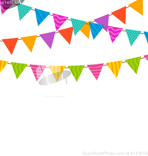 Image of Set Colorful Buntings Flags Garlands