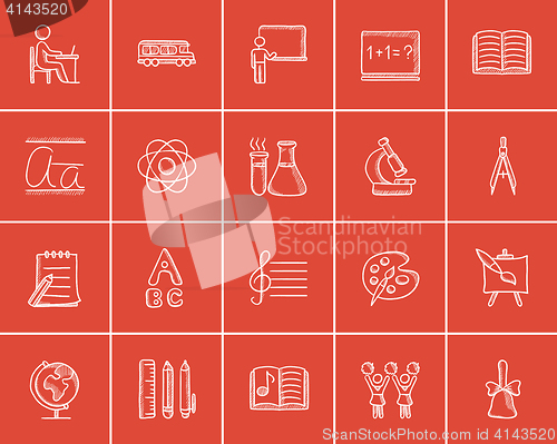 Image of Education sketch icon set.