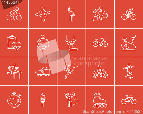 Image of Sport sketch icon set.